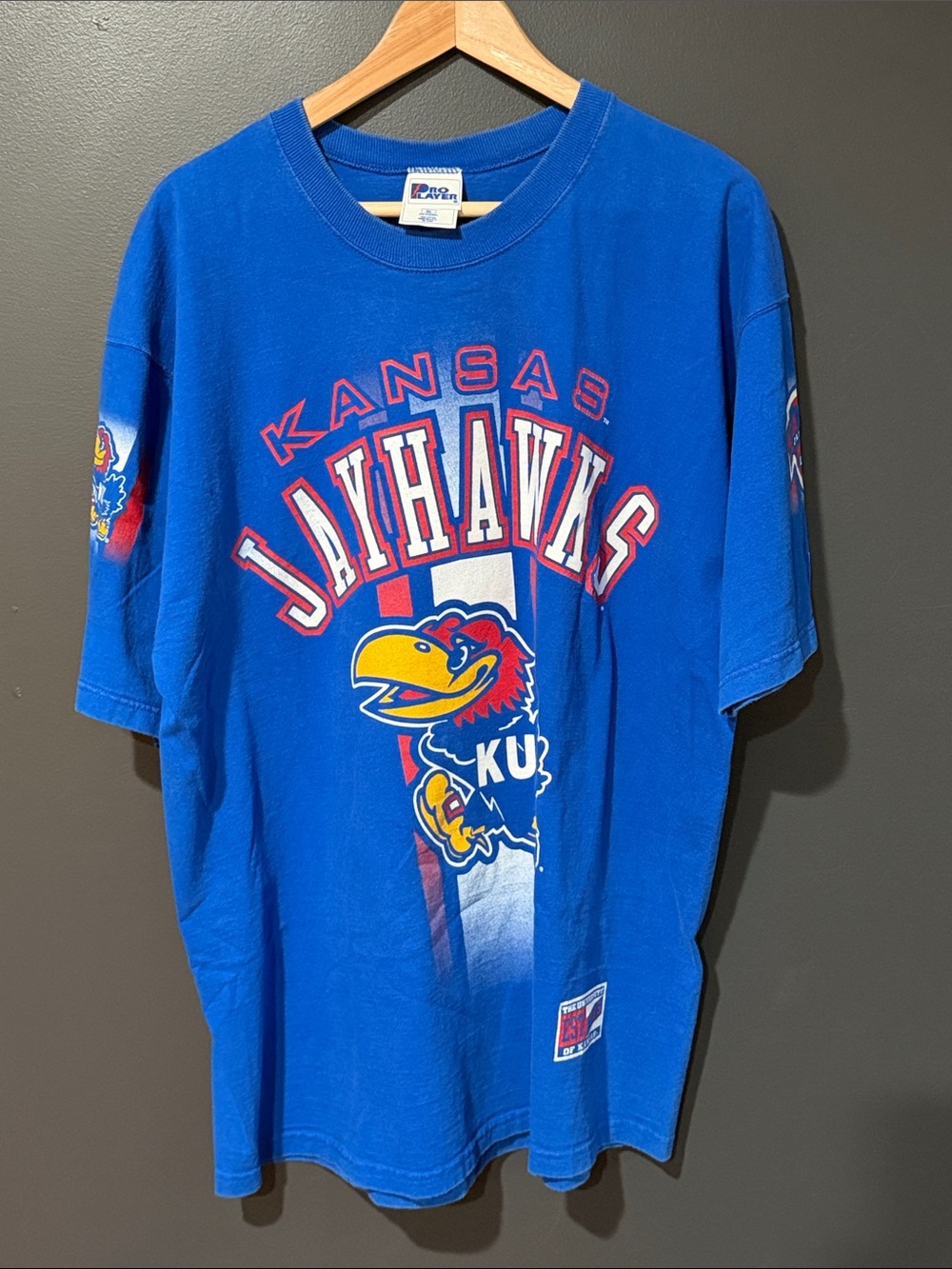Pro Player Kansas Jayhawks Graphic Tee with Lightning Logo XL